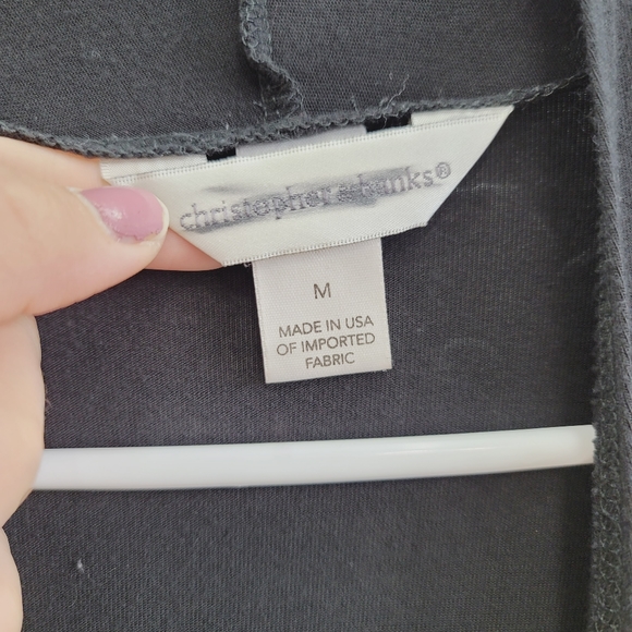 Christopher Banks Black Blouse Top with Faux Cardigan Women's Size Medium - Picture 8 of 13